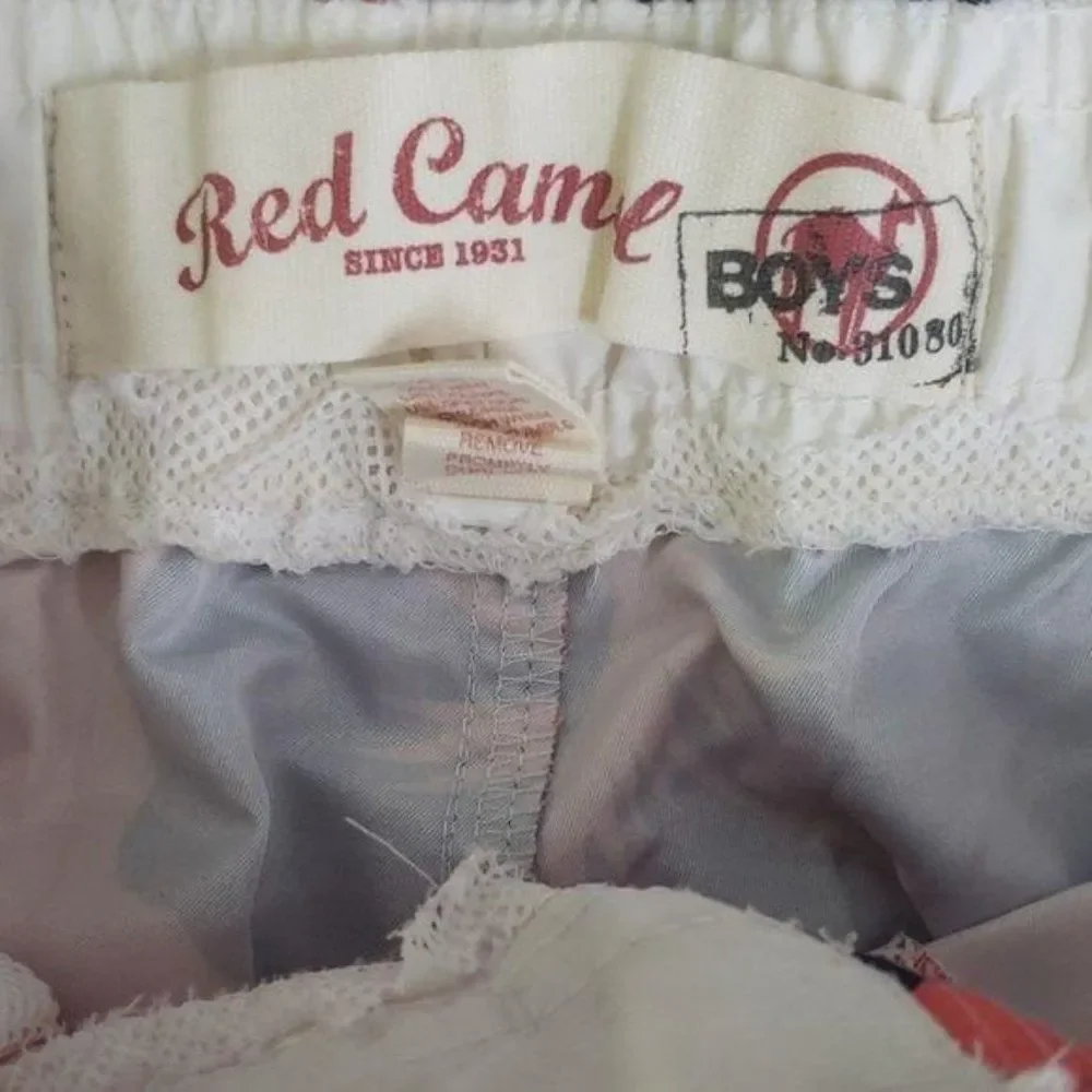 Red Camel Boys Orange Blue Floral‎ Hawaiian Swim Trunk Shorts Size Medium